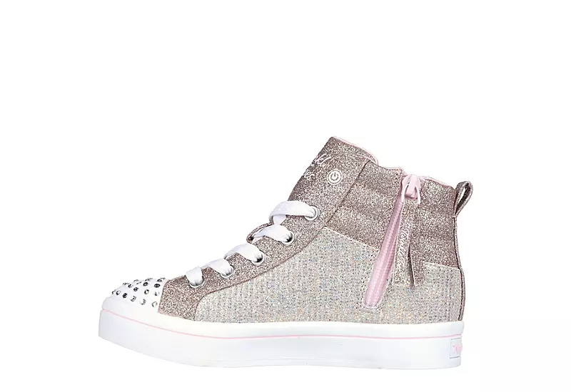 Skechers Girls Twi-lites 2.0 Twinkle Toes Light Up Sneaker - Rose Gold 5 Skechers Girls Twi-lites 2.0 Twinkle Toes Light Up Sneaker - Rose Gold - Image 3