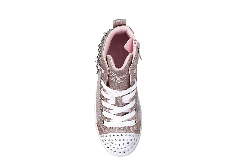 Skechers Girls Twi-lites 2.0 Twinkle Toes Light Up Sneaker - Rose Gold 6 Skechers Girls Twi-lites 2.0 Twinkle Toes Light Up Sneaker - Rose Gold - Image 4