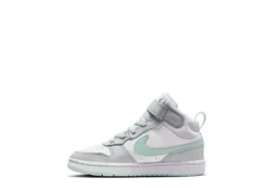 Nike Girls Court Borough 2 Mid Top Sneaker - Platinum -Shoe Promotion Shop US 01 808056 02