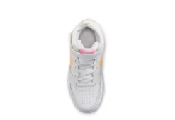 Nike Girls Court Borough 2 Mid Top Sneaker - White -Shoe Promotion Shop US 01 808289 04