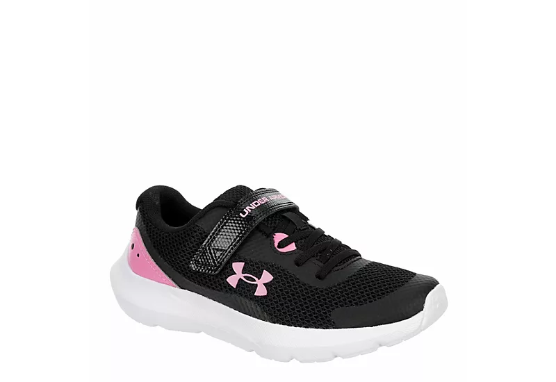 Under Armour Girls Surge 3 Sneaker - Black 3 Under Armour Girls Surge 3 Sneaker - Black