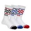 Vans Boys 3pk Checker Band Crew Socks - White