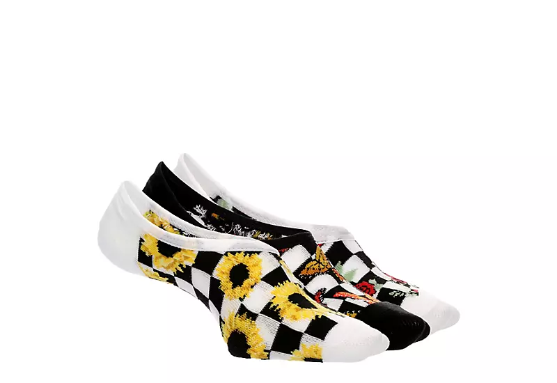 Vans Girls Floral Flutterfly Check Canoodle Liner Socks - White 3 Vans Girls Floral Flutterfly Check Canoodle Liner Socks - White