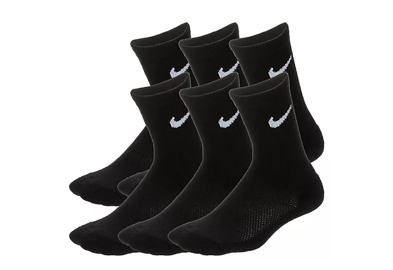 Nike Boys Toddler Crew Socks 6 Pairs - Black 3 Nike Boys Toddler Crew Socks 6 Pairs - Black
